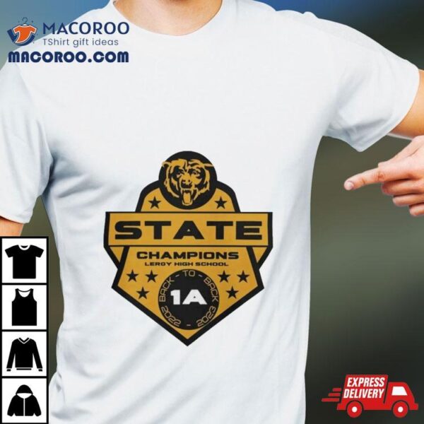 Leroy Bears 2023 Ahsaa Class 1a Football State Champions Logo T Shirt