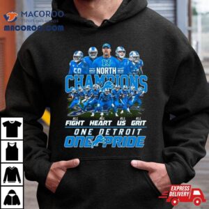 Lions 2023 Nfc North Champions One Detroit One Pride All Fight All Heart All Us All Grit T Shirt