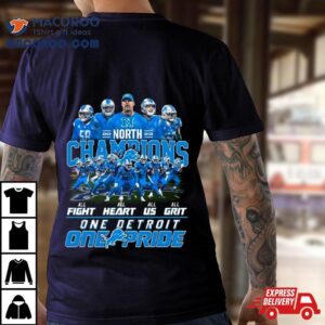 Lions 2023 Nfc North Champions One Detroit One Pride All Fight All Heart All Us All Grit T Shirt