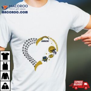 Los Angeles Chargers Football Heart Helmet Logo Gift Tshirt