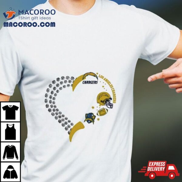 Los Angeles Chargers Football Heart Helmet Logo Gift T Shirt