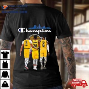 Los Angeles Lakers Champions Anthony Davis Rui Hachimura And Lebron James Signatures Tshirt