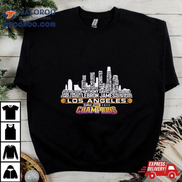 Los Angeles Lakers City Names In Season Tournament Champions Shirt