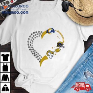 Los Angeles Rams Football Heart Helmet Logo Tshirt