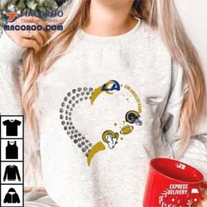 Los Angeles Rams Football Heart Helmet Logo Tshirt