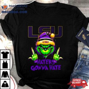 Lsu Tigers Grinch Santa Middle Finger Haters Gonna Hate Tshirt