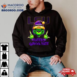 Lsu Tigers Grinch Santa Middle Finger Haters Gonna Hate Tshirt