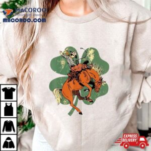 Lucky Bronc Horse Cowgirl Western St Patrick’s Day T Shirt