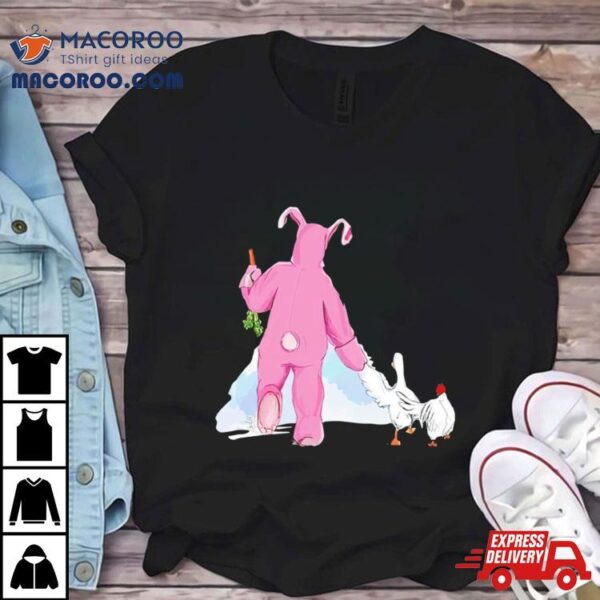 Matthew Perry Pink Bunny And Chicken Shirt