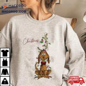 Max Dog Grinch Christmas Lights Tshirt