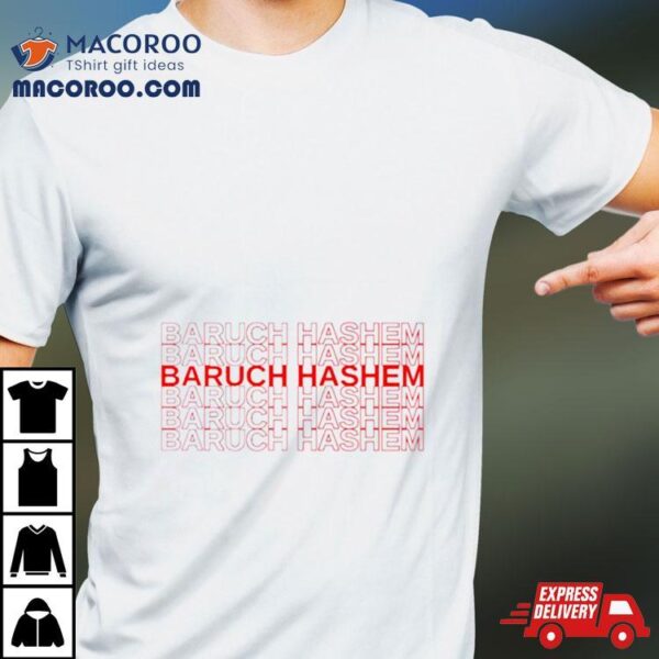 Max Mannis Wearing Baruch Hashem Shirt