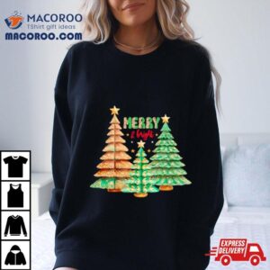 Merry And Bright Christmas Trees Tshirt