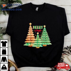 Merry And Bright Christmas Trees Tshirt