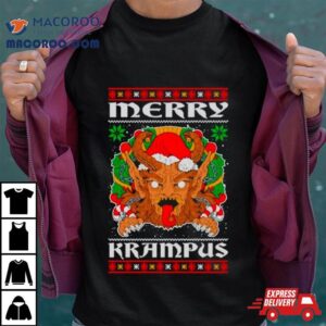 Merry Krampus Santa Folklore Figure Horror Ugly Christmas Tshirt