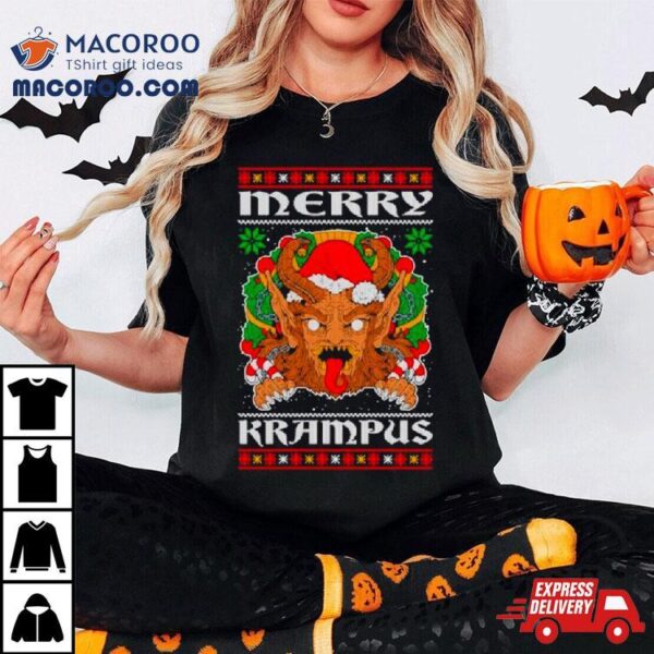 Merry Krampus Santa Folklore Figure Horror Ugly Christmas Shirt