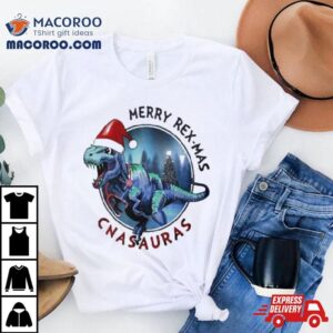 Merry Rex Mas Cnaauras Plaid Tshirt