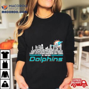 Miami Dolphins All Time Great Players Names Skyline Tshirt