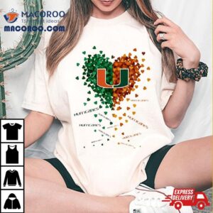 Miami Hurricanes Tiny Heart Shape Tshirt