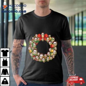 Michael Myers Multiface Wreath Christmas Tshirt