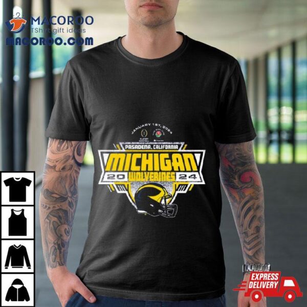 Michigan Wolverines 2024 Generic Helmet Cfp Rose Bowl Bound T Shirt