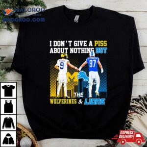 Michigan Wolverines And Detroit Lions I Don T Give A Piss About Nothing Bu Tshirt