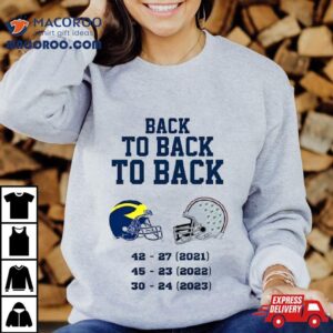 Michigan Wolverines Back To Back To Back Tshirt