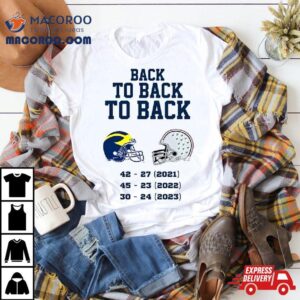 Michigan Wolverines Back To Back To Back Tshirt