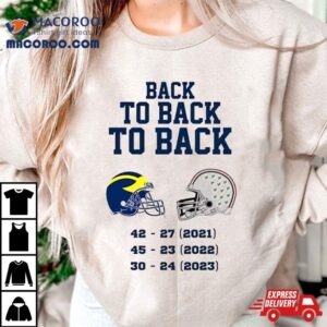 Michigan Wolverines Back To Back To Back Tshirt