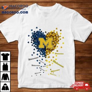 Michigan Wolverines Tiny Heart Shape Tshirt