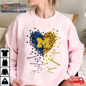 Michigan Wolverines Tiny Heart Shape Tshirt