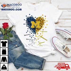 Michigan Wolverines Tiny Heart Shape Tshirt