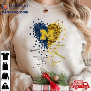 Michigan Wolverines Tiny Heart Shape Tshirt