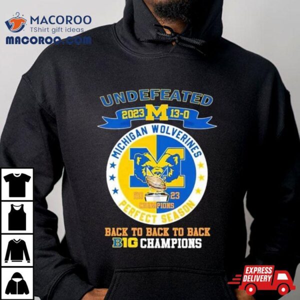 Michigan Wolverines Undefeated Back To Back Big 10 Champions T Shirt