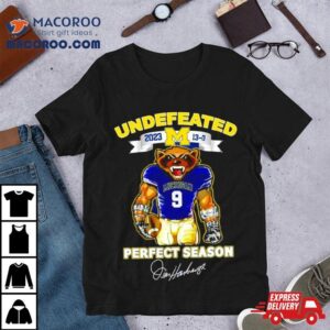 Michigan Wolverines Undefeated Perfect Season Jim Harbaugh Signatures Tshirt