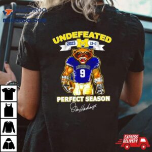 Michigan Wolverines Undefeated Perfect Season Jim Harbaugh Signatures Tshirt