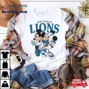 Mickey Mouse And Minnie Mouse Detroit Lions Tshirt