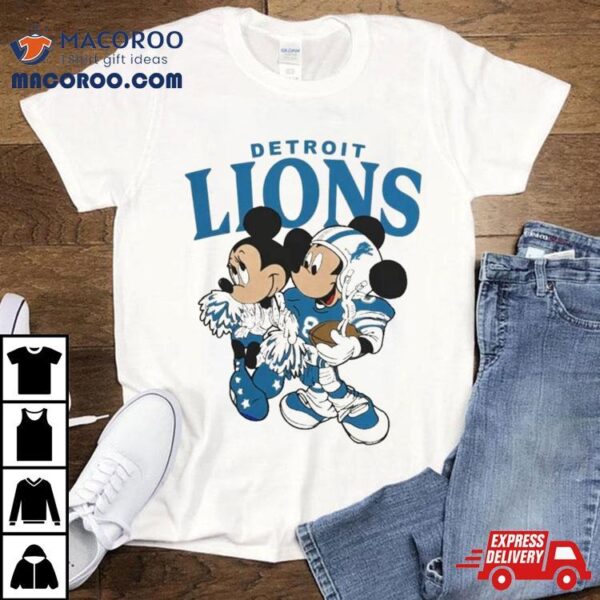 Mickey Mouse And Minnie Mouse Detroit Lions Shirt