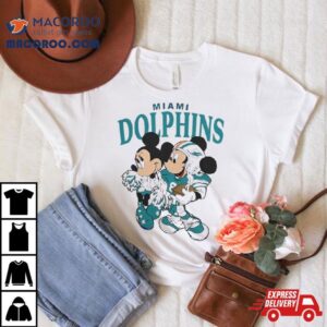 Mickey Mouse And Minnie Mouse Miami Dolphins Tshirt