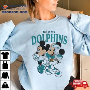 Mickey Mouse And Minnie Mouse Miami Dolphins Tshirt