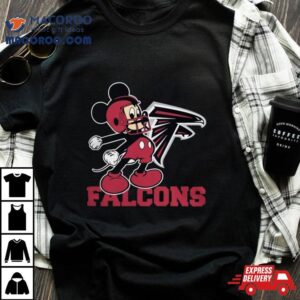 Mickey Mouse Cartoon Atlanta Falcons Football Player Helmet Logo S Tshirt
