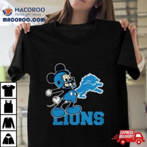 Mickey Mouse Cartoon Detroit Lions Football Player Helmet Logo Shirts