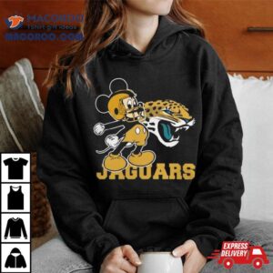 Mickey Mouse Cartoon Jacksonville Jaguars Football Player Helmet Logo S Tshirt