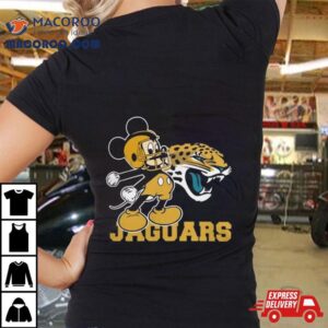 Mickey Mouse Cartoon Jacksonville Jaguars Football Player Helmet Logo S Tshirt