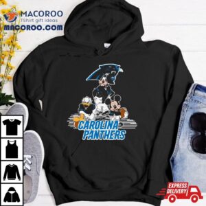 Mickey Mouse Donald Duck Goofy Playing Carolina Panthers American Football Shirt