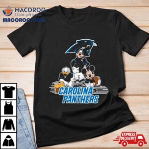 Mickey Mouse Donald Duck Goofy Playing Carolina Panthers American Football Tshirt