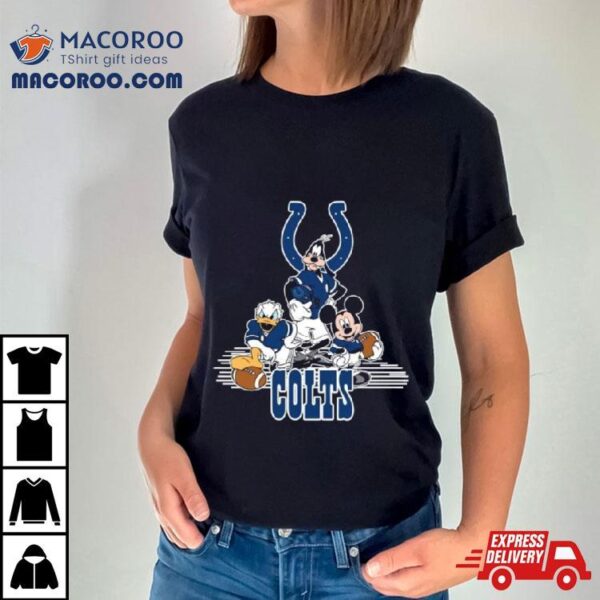 Mickey Mouse Donald Duck Goofy Playing Indianapolis Colts American Football Shirt