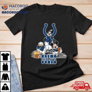 Mickey Mouse Donald Duck Goofy Playing Indianapolis Colts American Football Tshirt