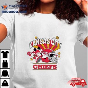 Mickey Mouse Football Kansas City Chiefs Helmet Tshirt