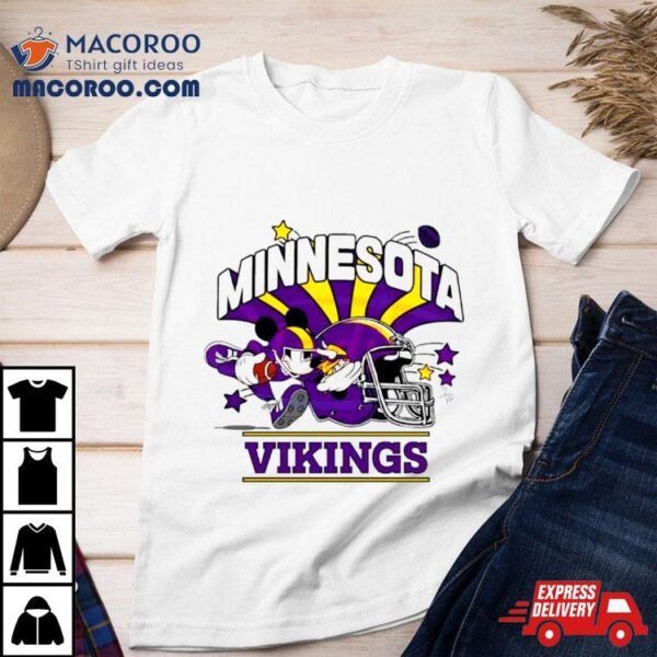 Mickey Mouse Football Minnesota Vikings Helmet Shirt