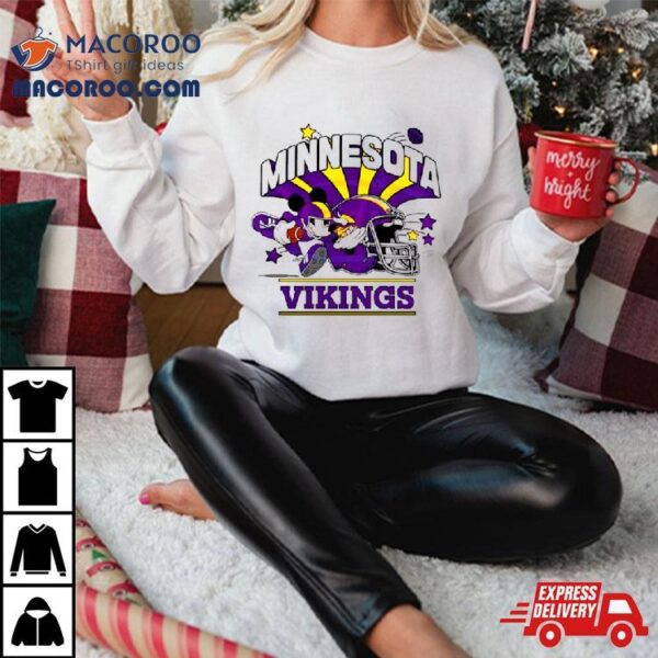 Mickey Mouse Football Minnesota Vikings Helmet Shirt